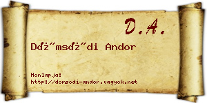 Dömsödi Andor névjegykártya