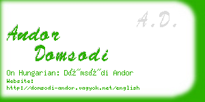 andor domsodi business card